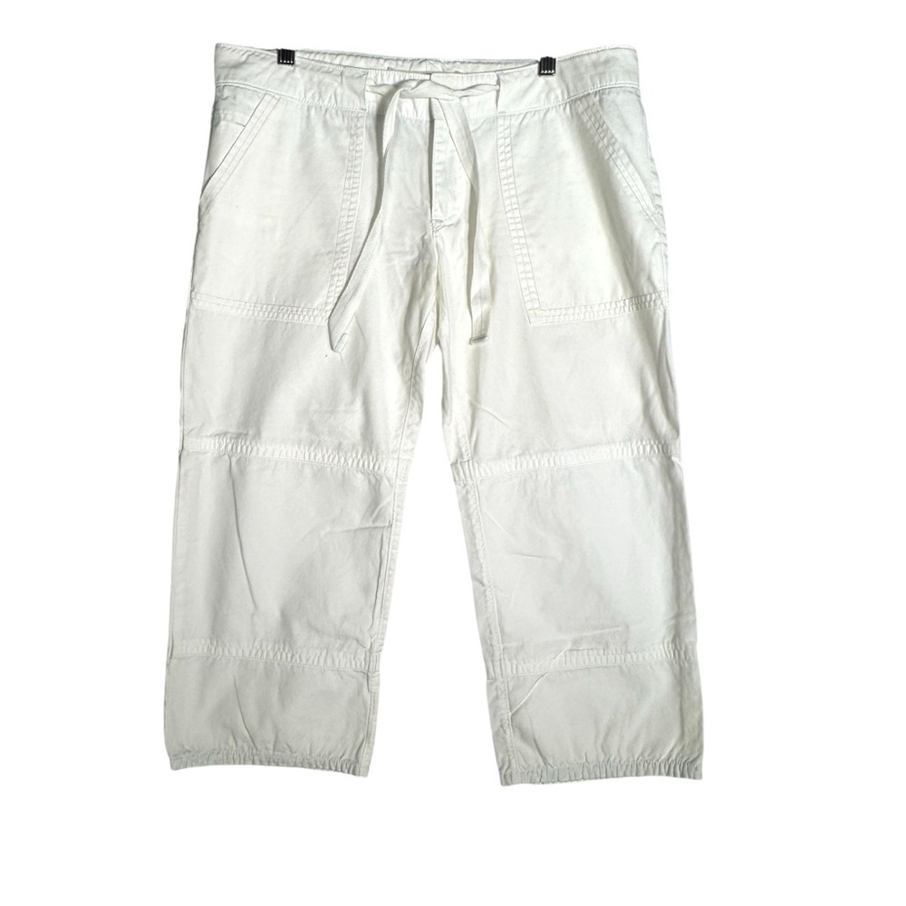 Vintage Y2K American Eagle Low Rise White Cropped Pants Sz 8 Utility Streetwear